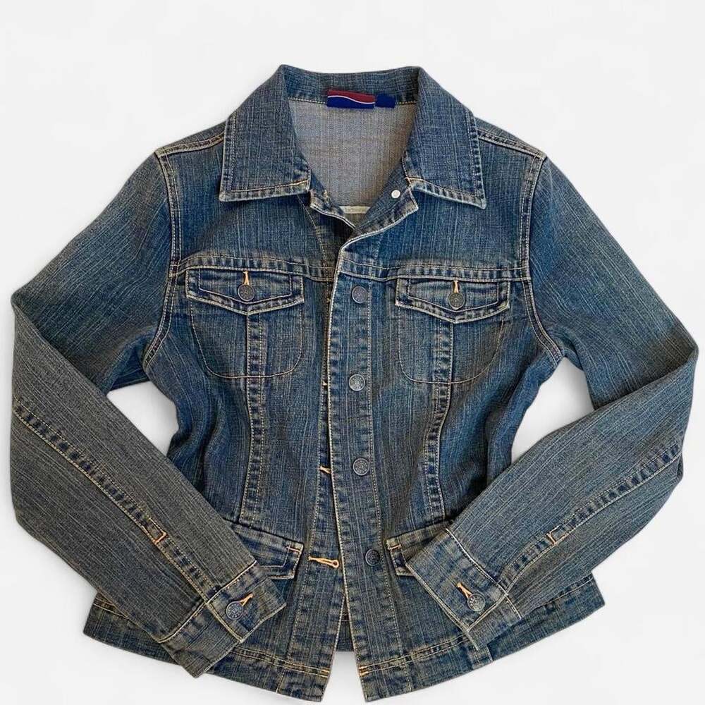 y2k dark wash denim jacket - Picture 2 of 5